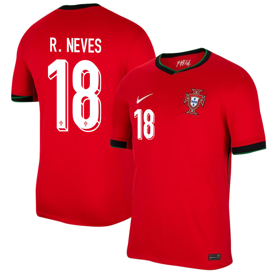 Rben Neves 18 Portugal National Team 2024/25 Home Men Jersey – Red