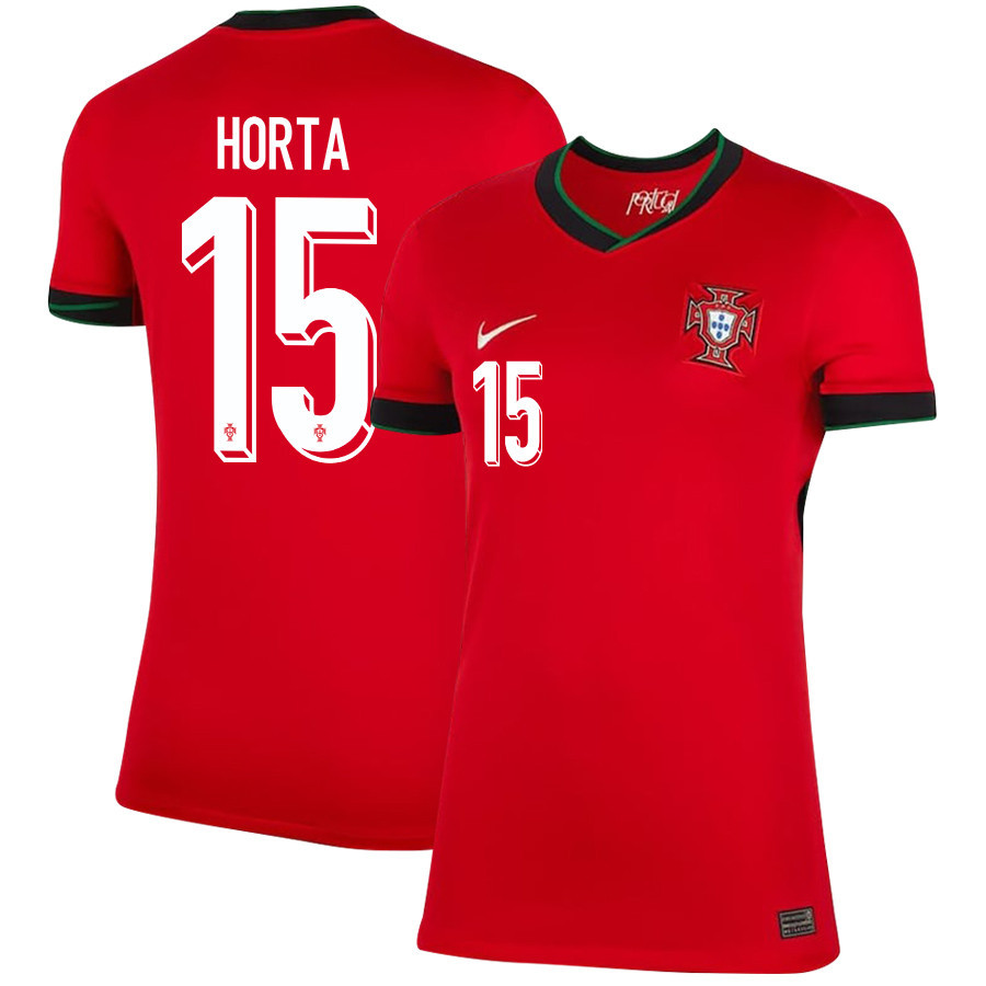 Ricardo Horta 15 Portugal National Team 2024/25 Home WOMEN Jersey – Red