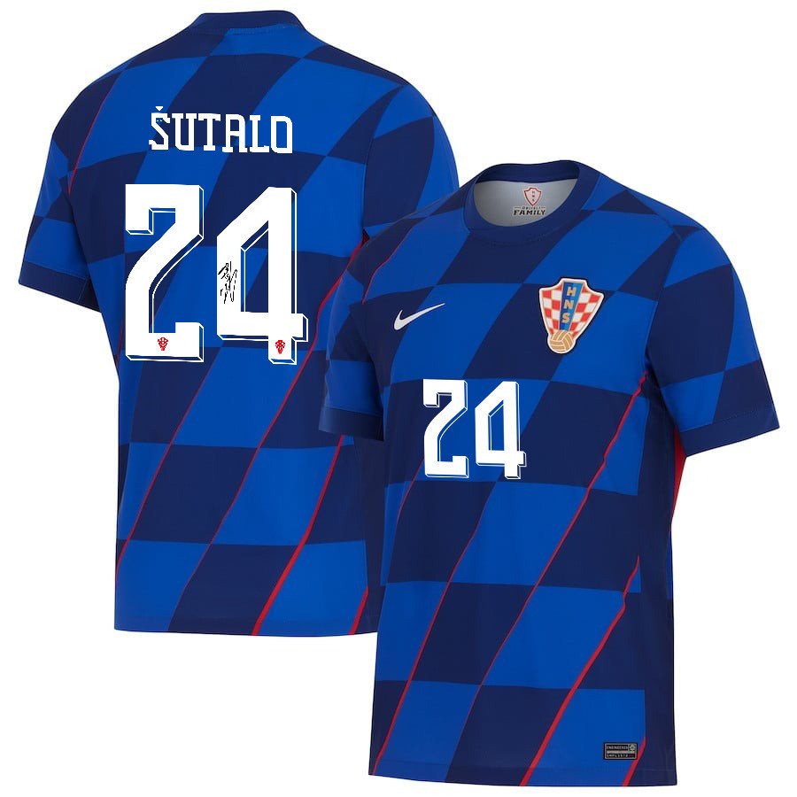 Josip utalo 24 Signed Croatia National Team 2024 Away Men Jersey Autographed – Navy