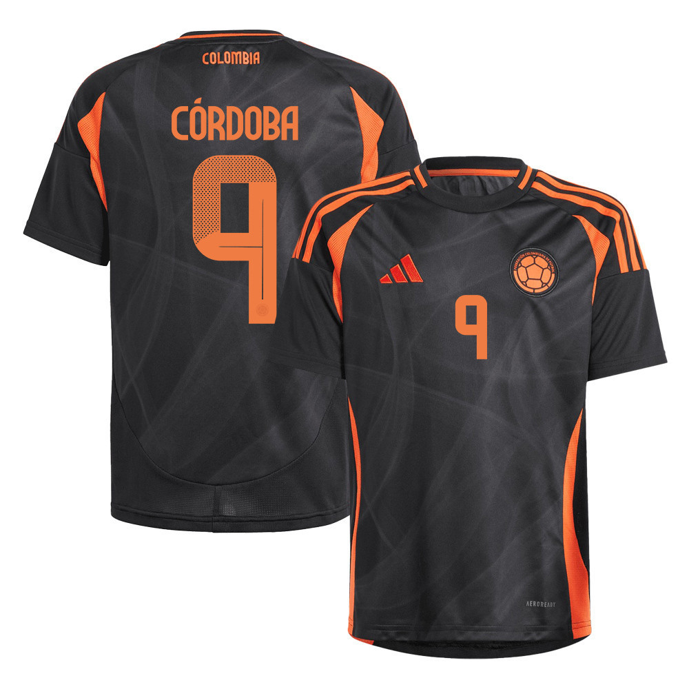 Jhon Crdoba 9 Colombia National Team 2024/25 Away YOUTH Jersey – Black