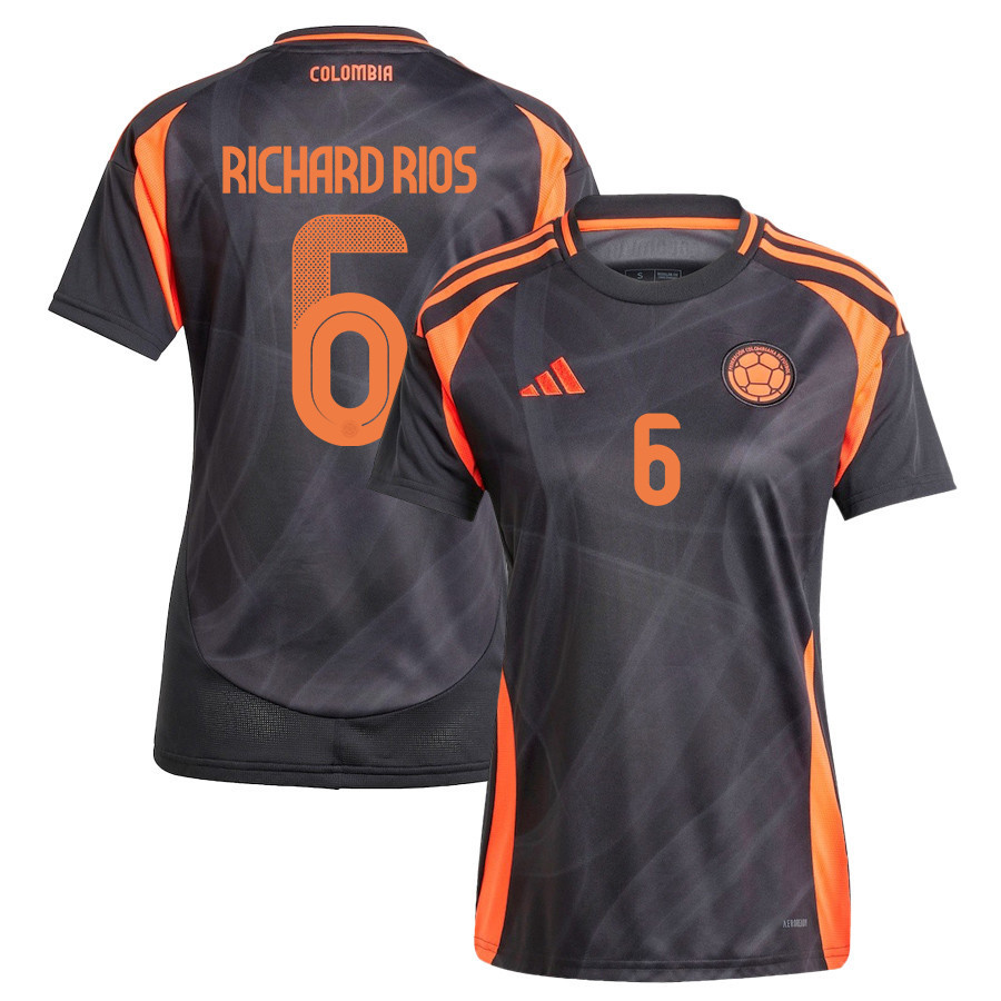 Richard Rios 6 Colombia National Team 2024/25 Away Women Jersey – Black