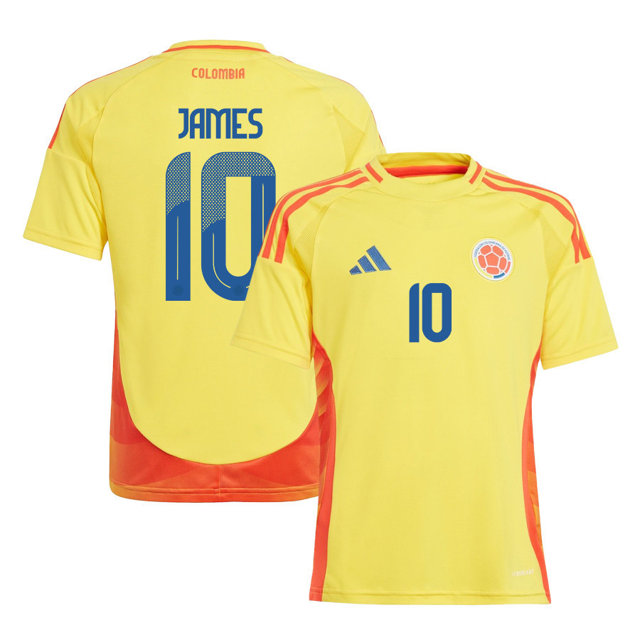 James Rodrguez 10 Colombia National Team 2024/25 Home YOUTH Jersey – Yellow