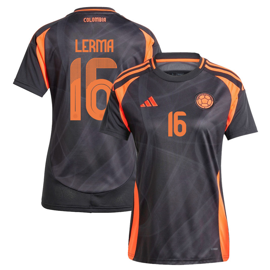 Jefferson Lerma 16 Colombia National Team 2024/25 Away Women Jersey – Black