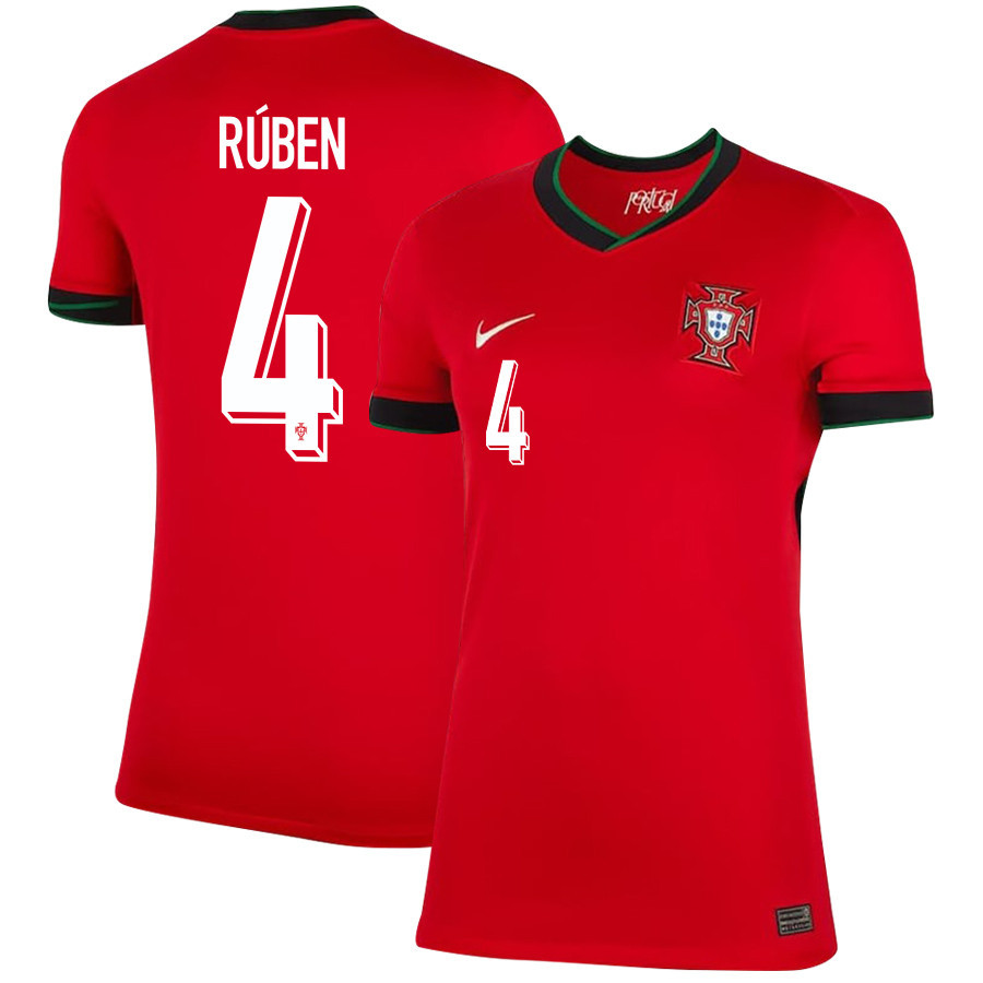 Rben Dias 4 Portugal National Team 2024/25 Home WOMEN Jersey – Red