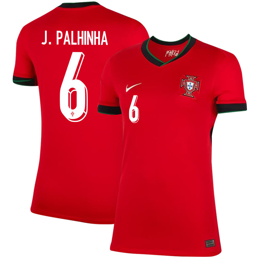 Joo Palhinha 6 Portugal National Team 2024/25 Home WOMEN Jersey – Red
