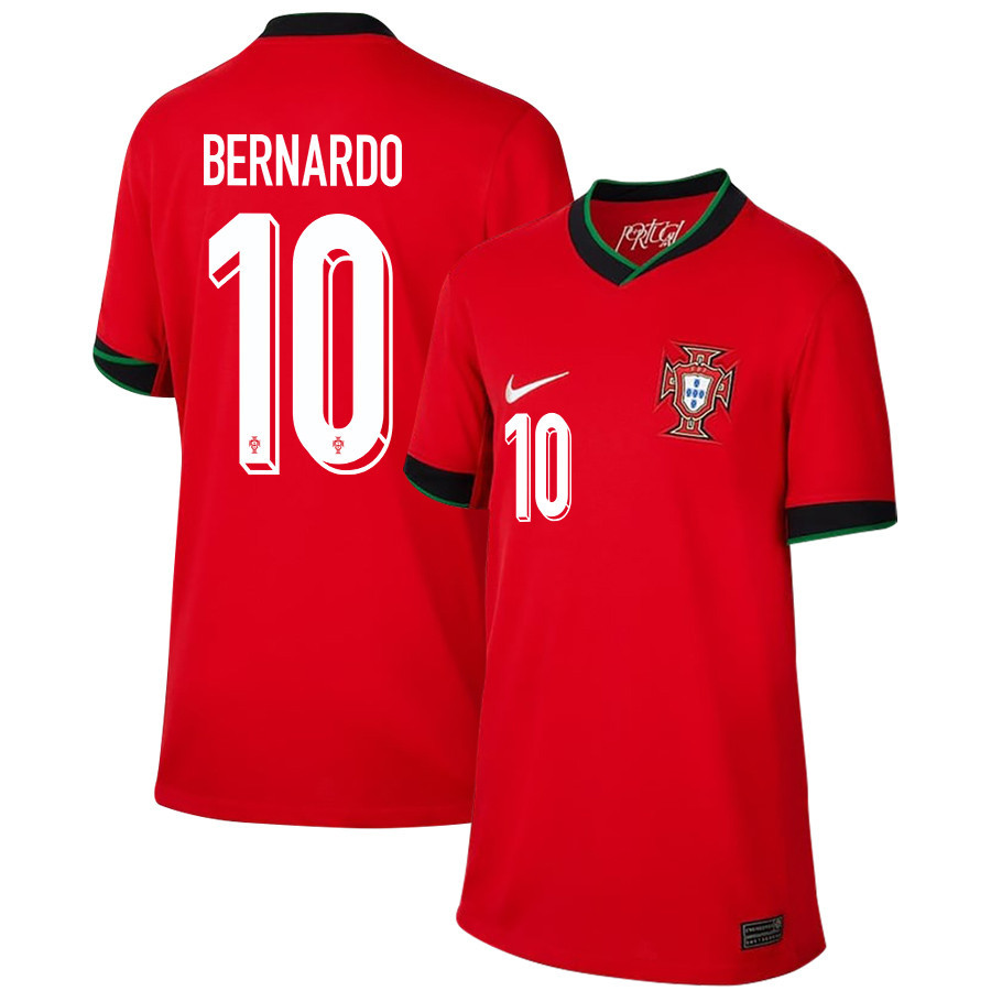 Bernardo Silva 10 Portugal National Team 2024/25 Home YOUTH Jersey – Red