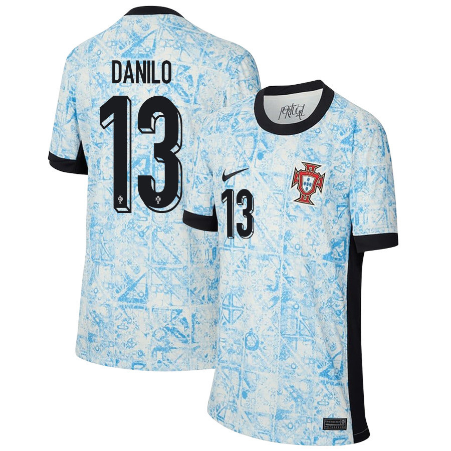 Danilo 13 Portugal National Team 2024/25 Away YOUTH Jersey – Cream/Blue