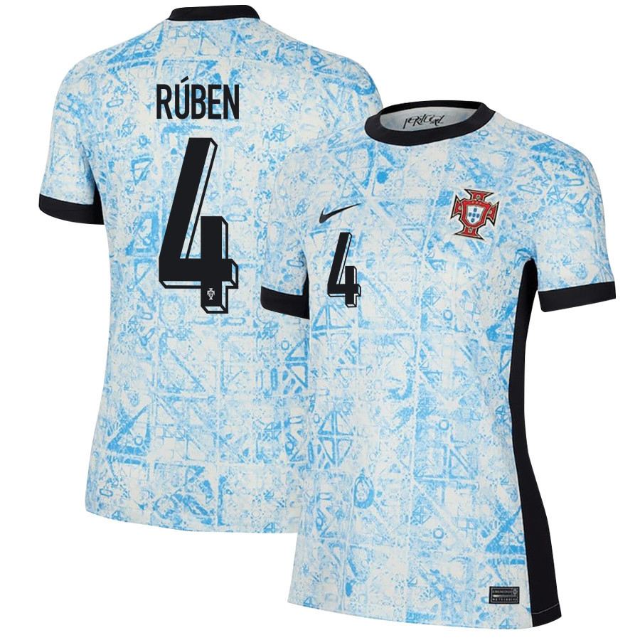 Rben Dias 4 Portugal National Team 2024/25 Away WOMEN Jersey – Cream/Blue
