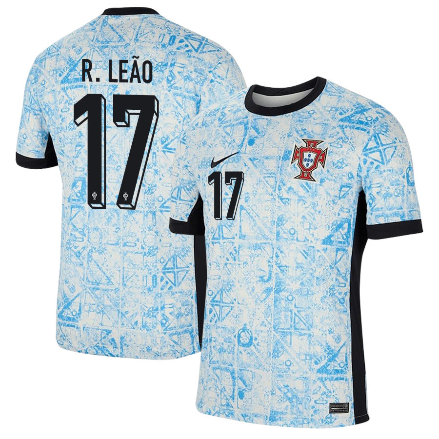 Rafael Leo 17 Portugal National Team 2024/25 Away Men Jersey – Cream/Blue