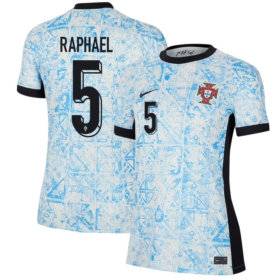 Raphal Guerreiro 5 Portugal National Team 2024/25 Away WOMEN Jersey – Cream/Blue