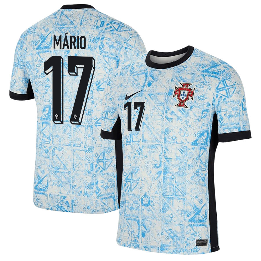 Joo Mrio 17 Portugal National Team 2024/25 Away Men Jersey – Cream/Blue