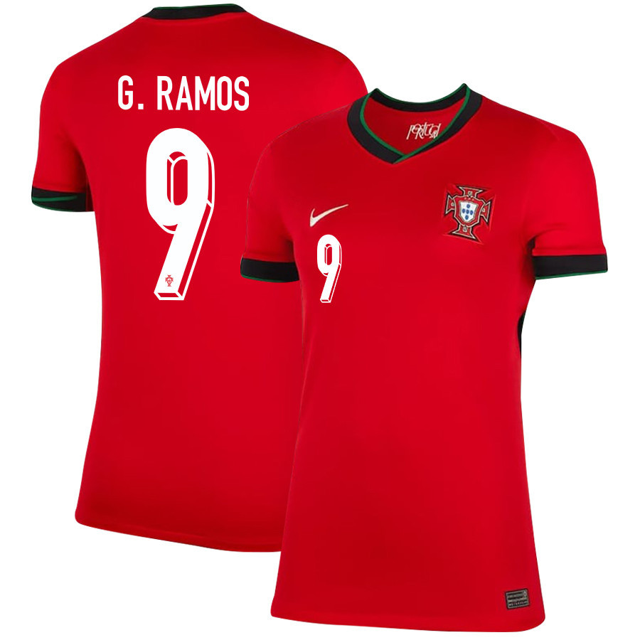 Gonalo Ramos 9 Portugal National Team 2024/25 Home WOMEN Jersey – Red