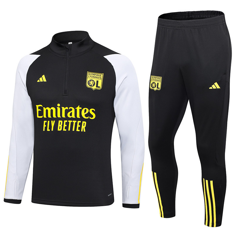 Olympique Lyonnais Training Top Set 23/24 – Black/White/Yellow
