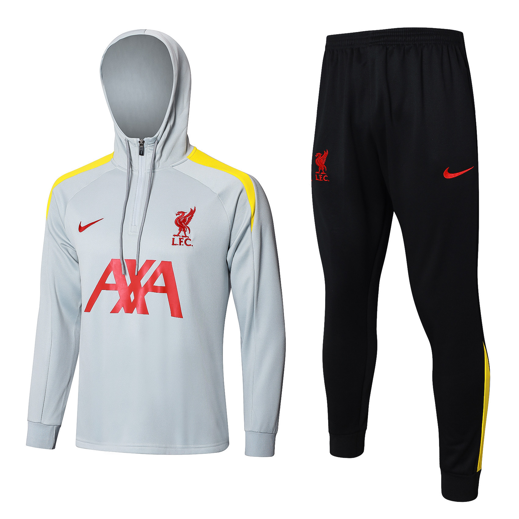 Liverpool Training Top Hooded Set 24/25 – Grey/Black