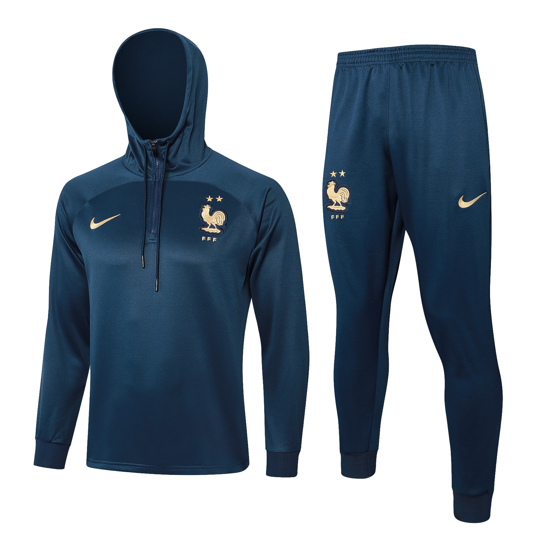 France Training Top Hooded Set 23/24 – Dark Blue