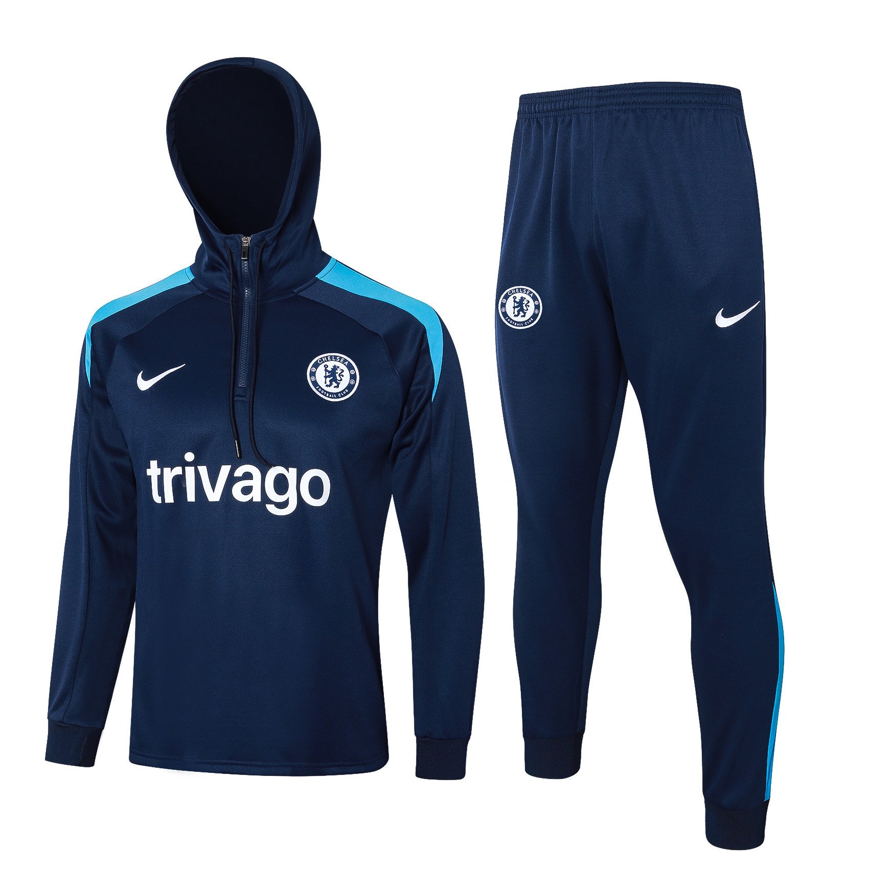 Chelsea Training Top Hooded Set 24/25 – Dark Blue