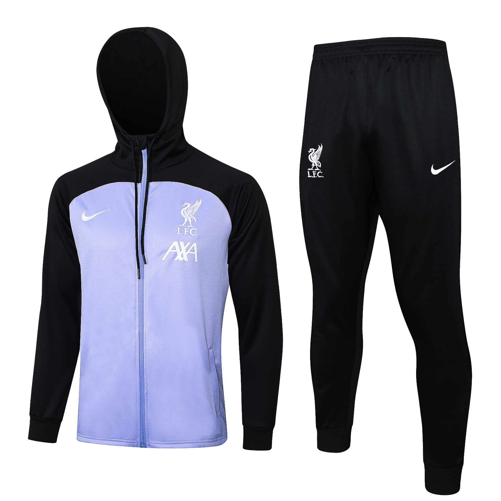 Liverpool Full Zipper Training Top Hooded Set 24/25 – Purple/Black
