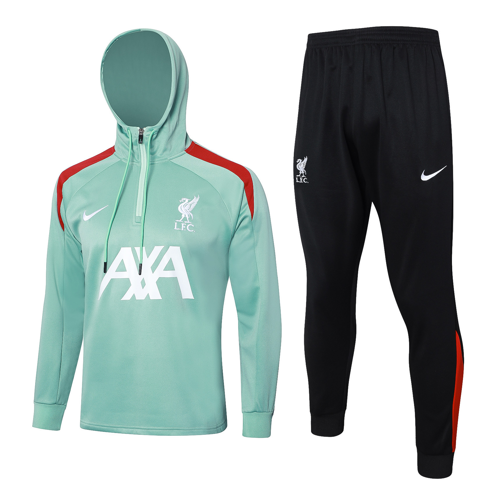 Liverpool Training Top Hooded Set 24/25 – Black/Green