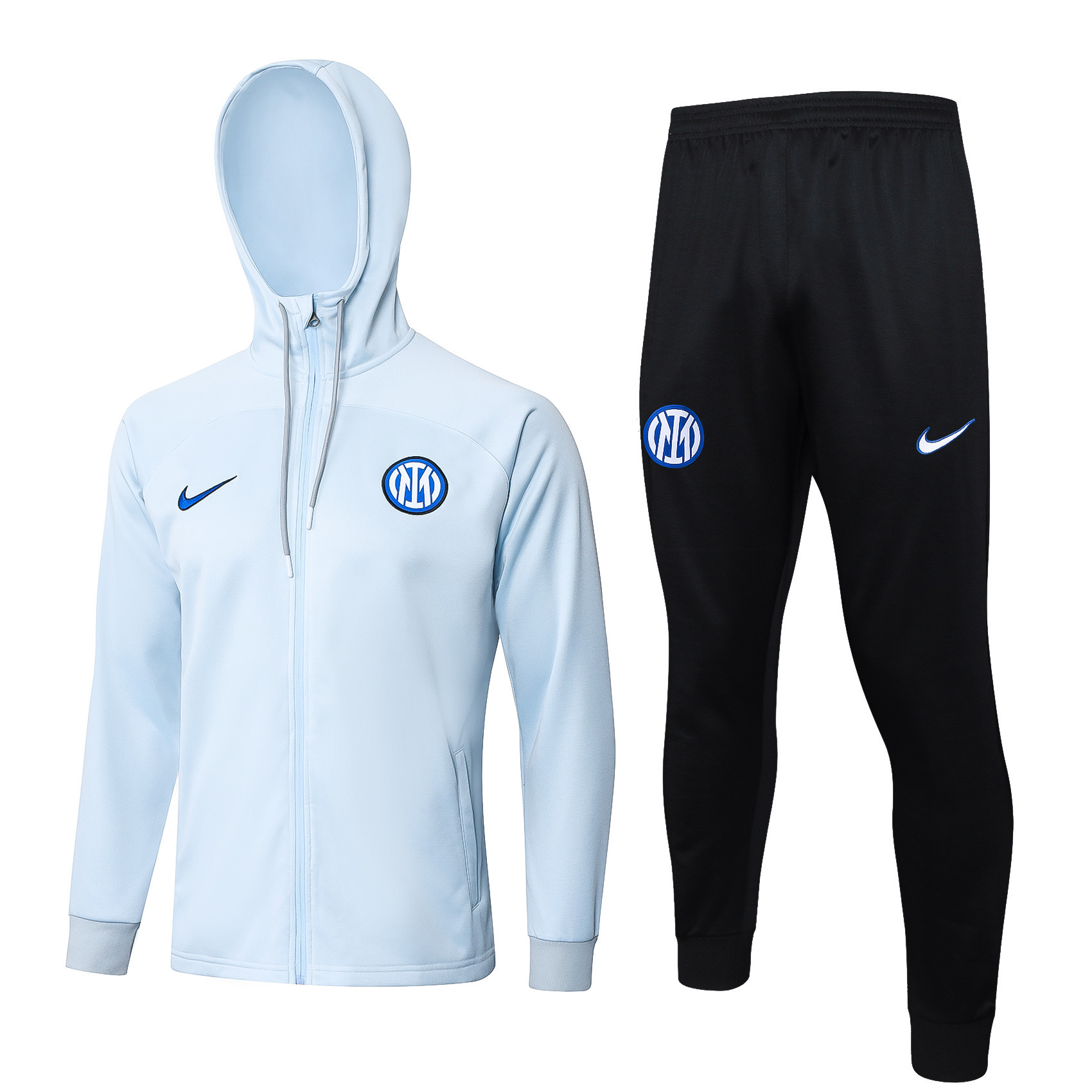 Inter Milan Training Top Hooded Set 23/24 – Light Blue/Black
