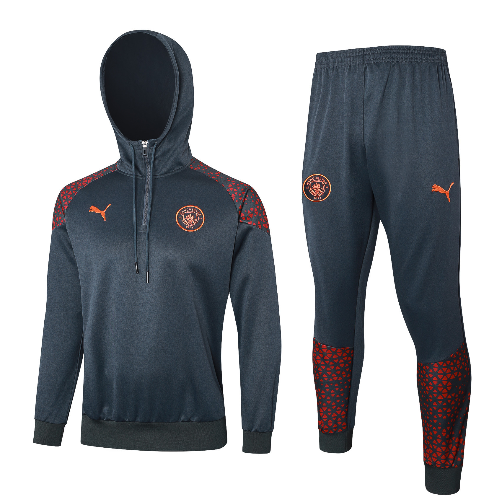 Manchester City Training Top Hooded Set 23/24 – Charcoal