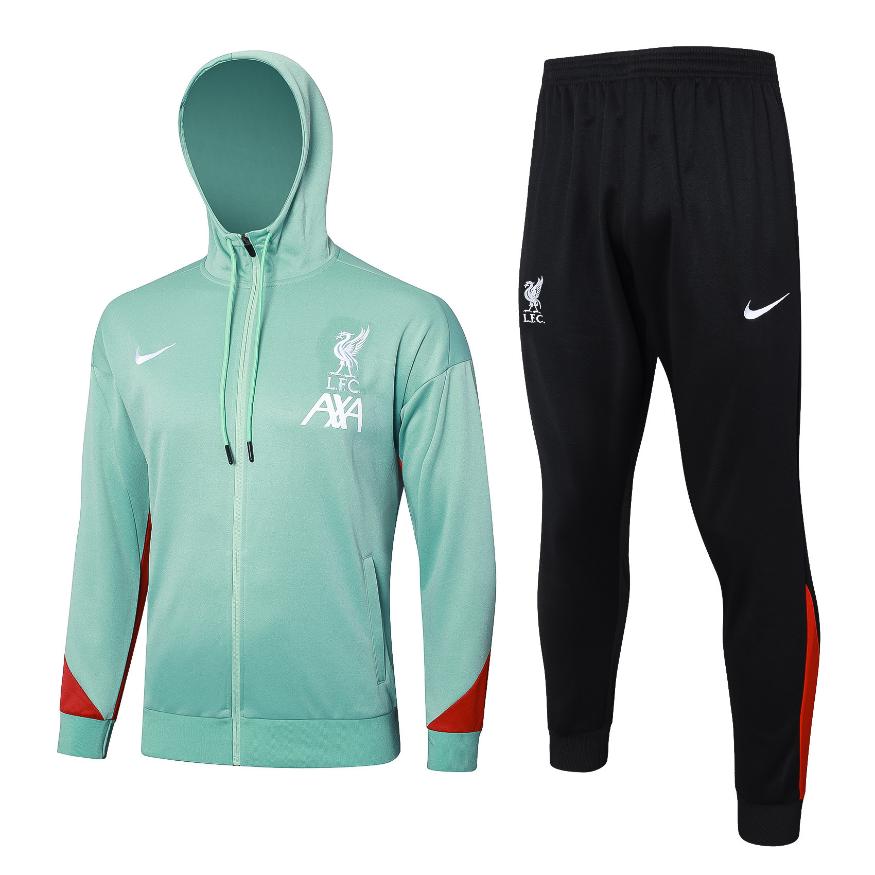 Liverpool Full Zipper Training Top Hooded Set 24/25 – Green/Black