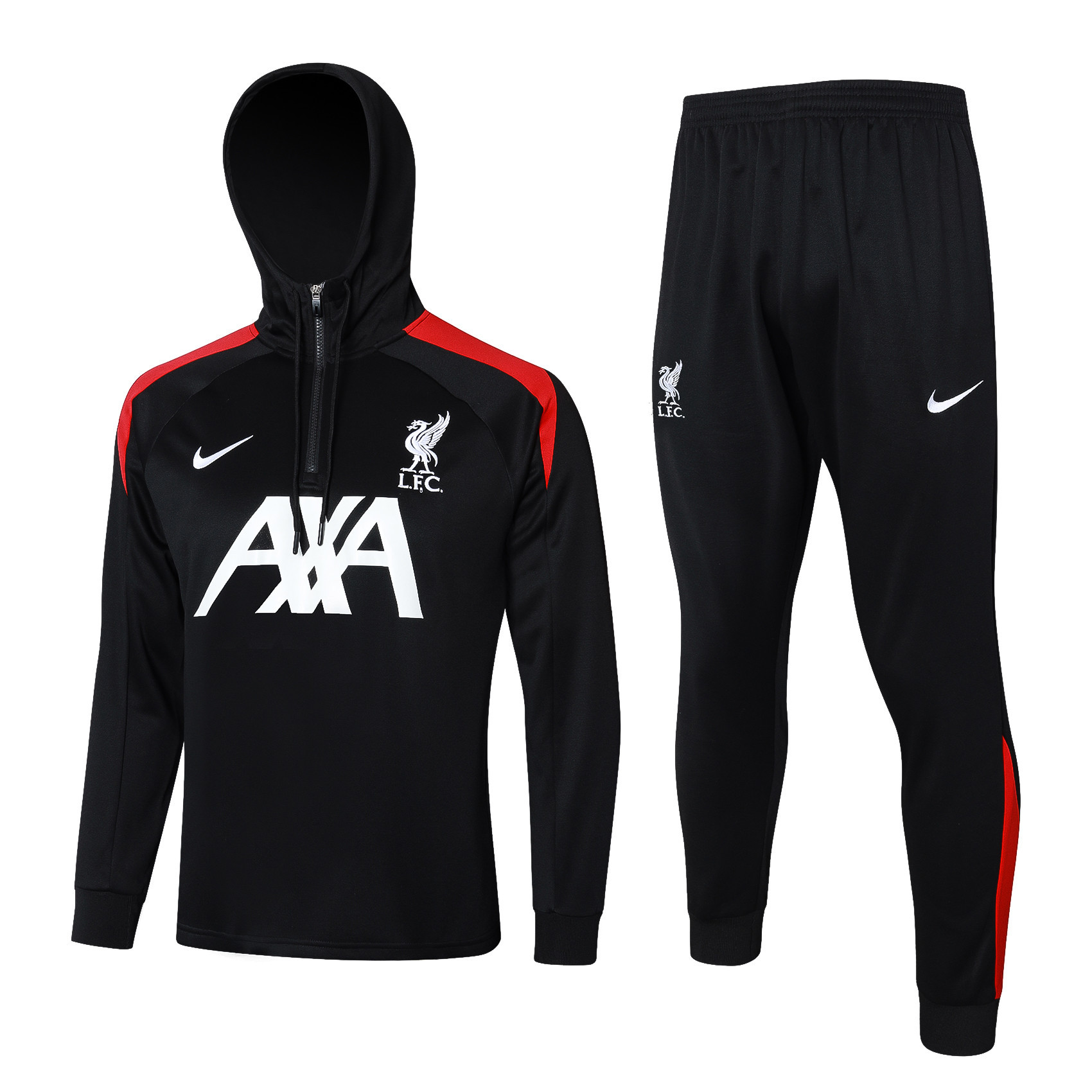 Liverpool Training Top Hooded Set 24/25 – Black/Red