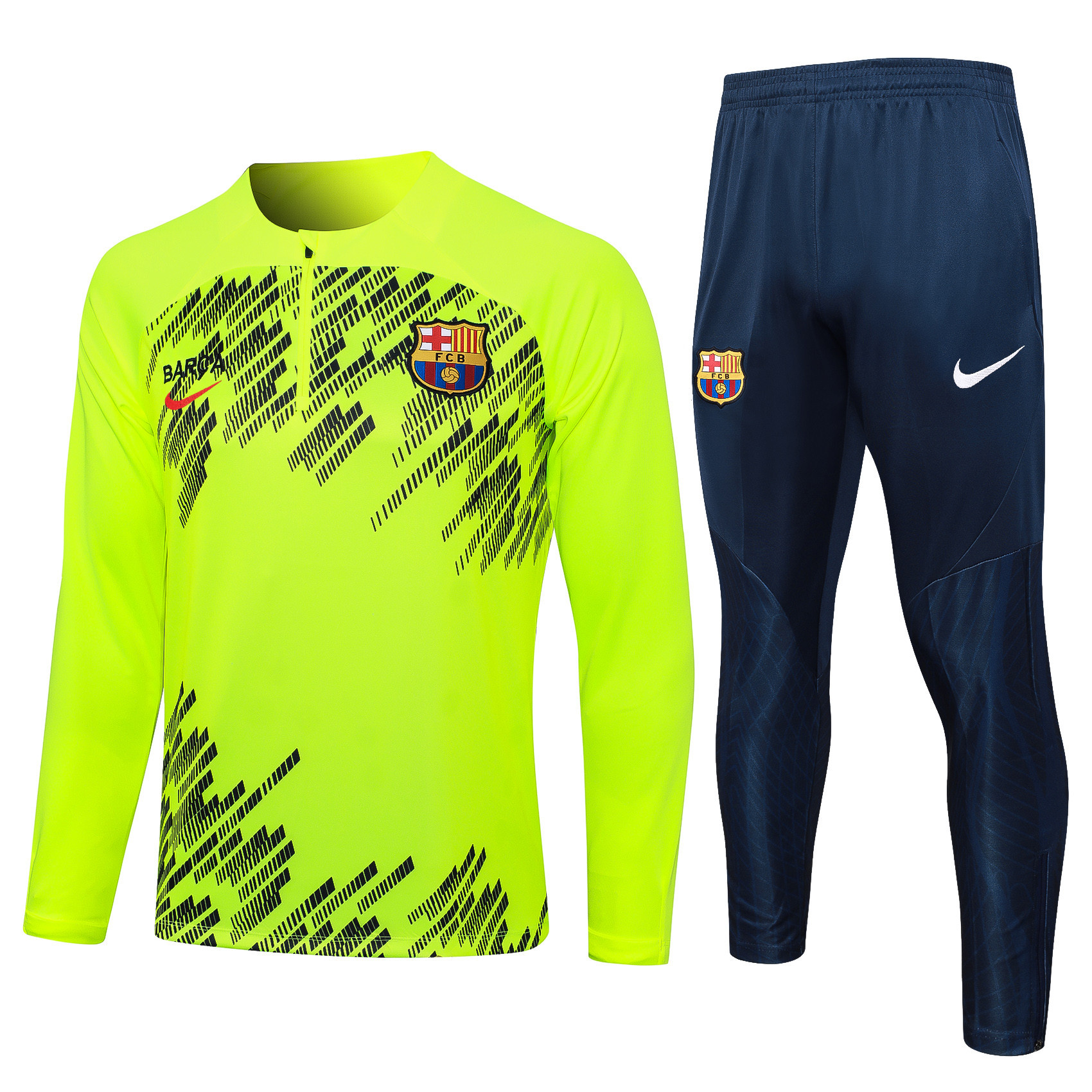 Barcelona Training Top Set 23/24 – Green Flou/Navy
