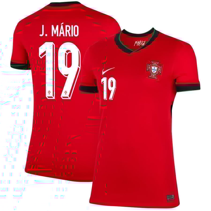 Joo Mrio 19 Portugal National Team 2024/25 Home WOMEN Jersey – Red