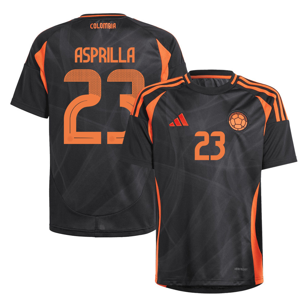 Yaser Asprilla 23 Colombia National Team 2024/25 Away YOUTH Jersey – Black
