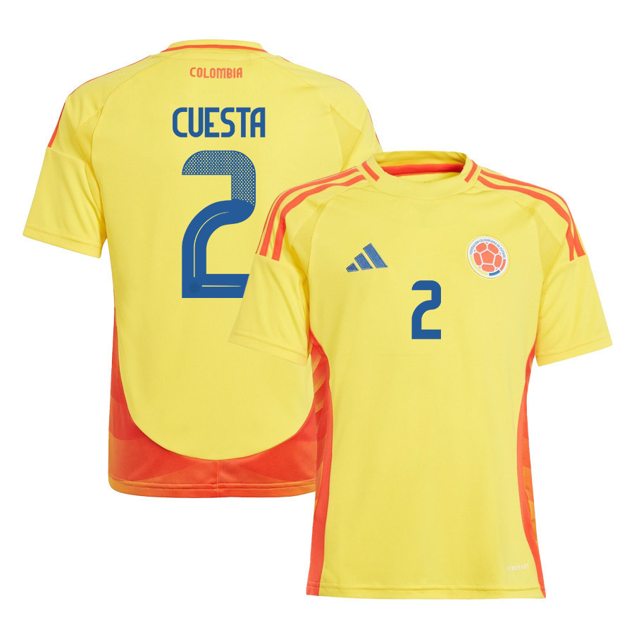 Carlos Cuesta 2 Colombia National Team 2024/25 Home YOUTH Jersey – Yellow