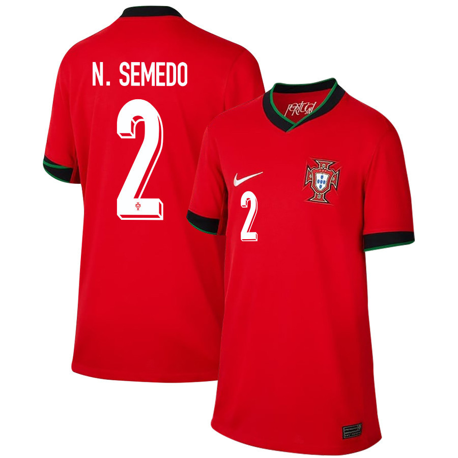 Nlson Semedo 2 Portugal National Team 2024/25 Home YOUTH Jersey – Red