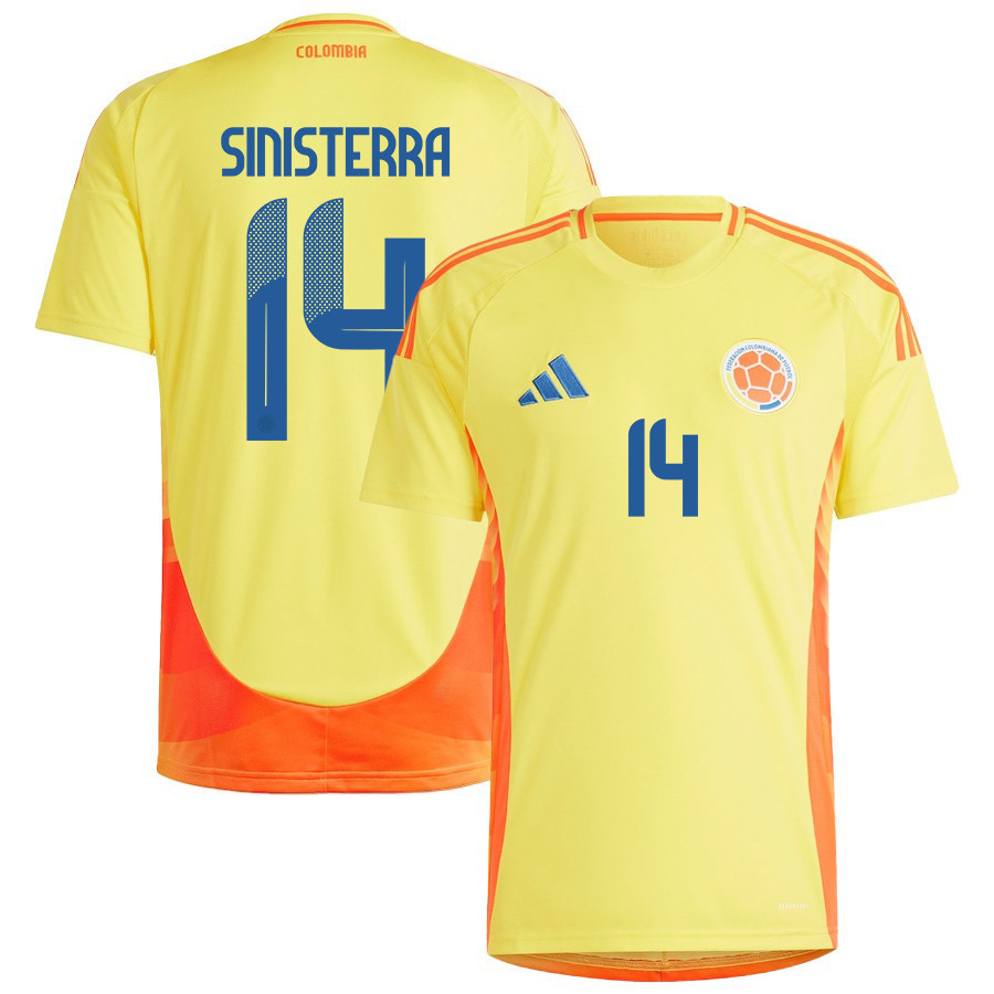 Luis Sinisterra 14 Colombia National Team 2024/25 Home Men Jersey – Yellow