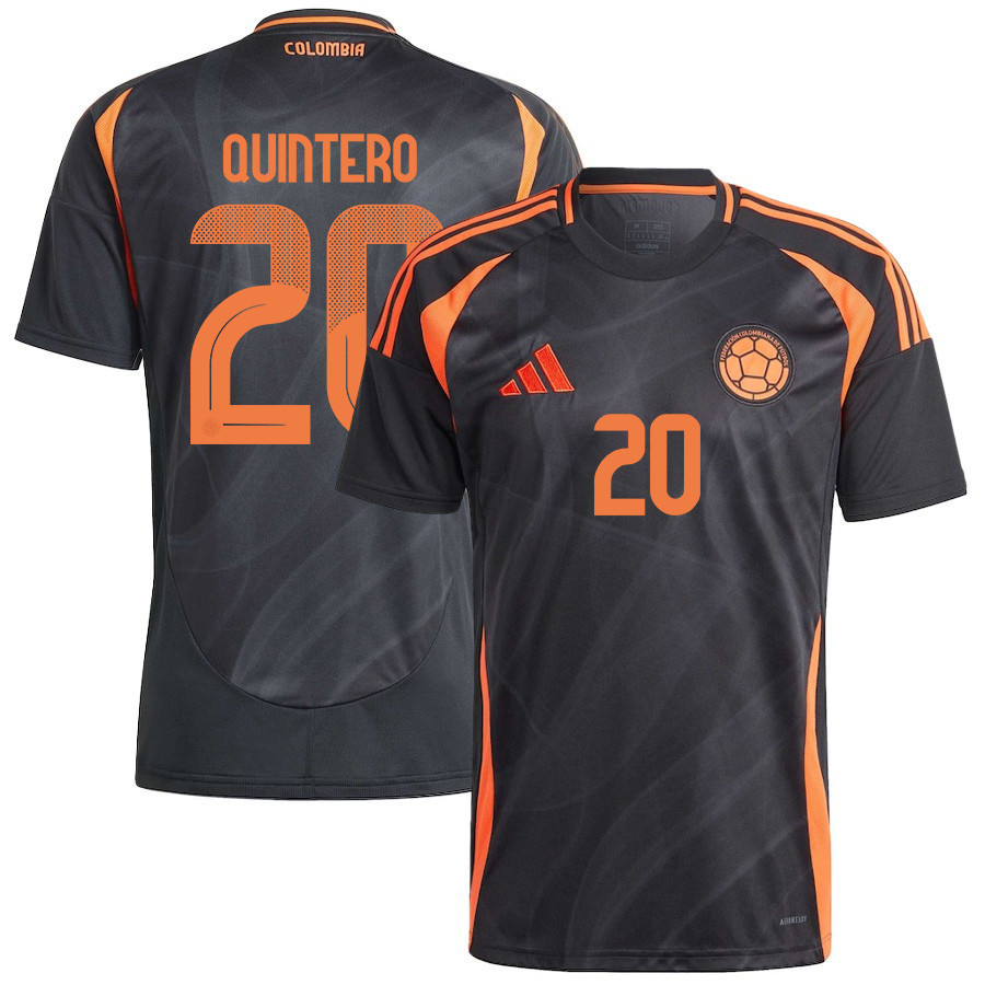 Juan Quintero 20 Colombia National Team 2024/25 Away Men Jersey – Black