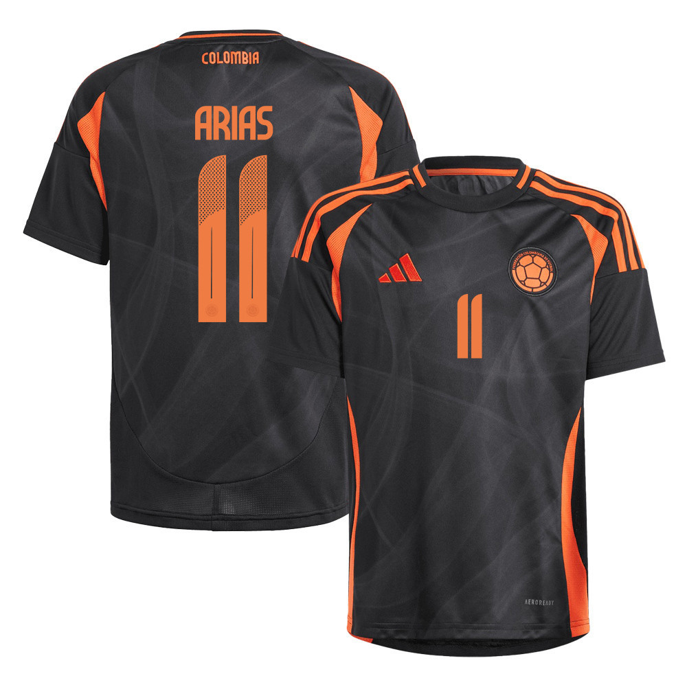 Jhon Arias 11 Colombia National Team 2024/25 Away YOUTH Jersey – Black