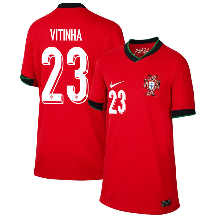 Vitinha 23 Portugal National Team 2024/25 Home YOUTH Jersey – Red