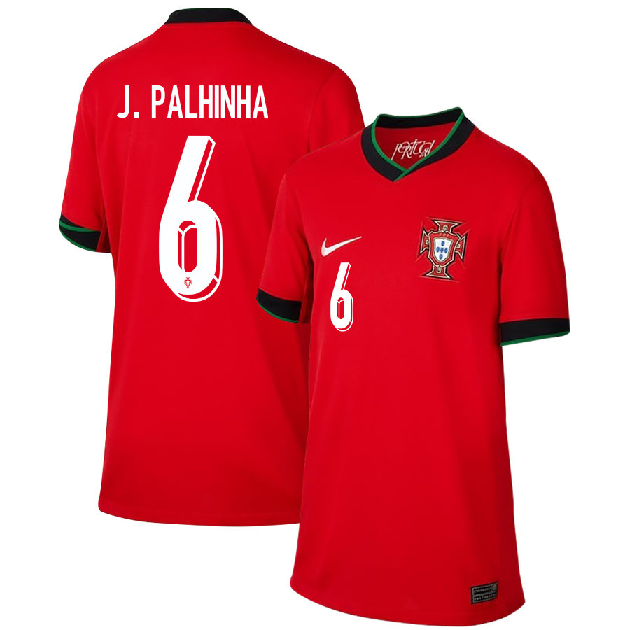 Joo Palhinha 6 Portugal National Team 2024/25 Home YOUTH Jersey – Red