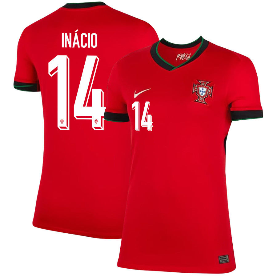 Gonalo Incio 14 Portugal National Team 2024/25 Home WOMEN Jersey – Red