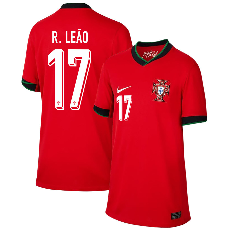 Rafael Leo 17 Portugal National Team 2024/25 Home YOUTH Jersey – Red