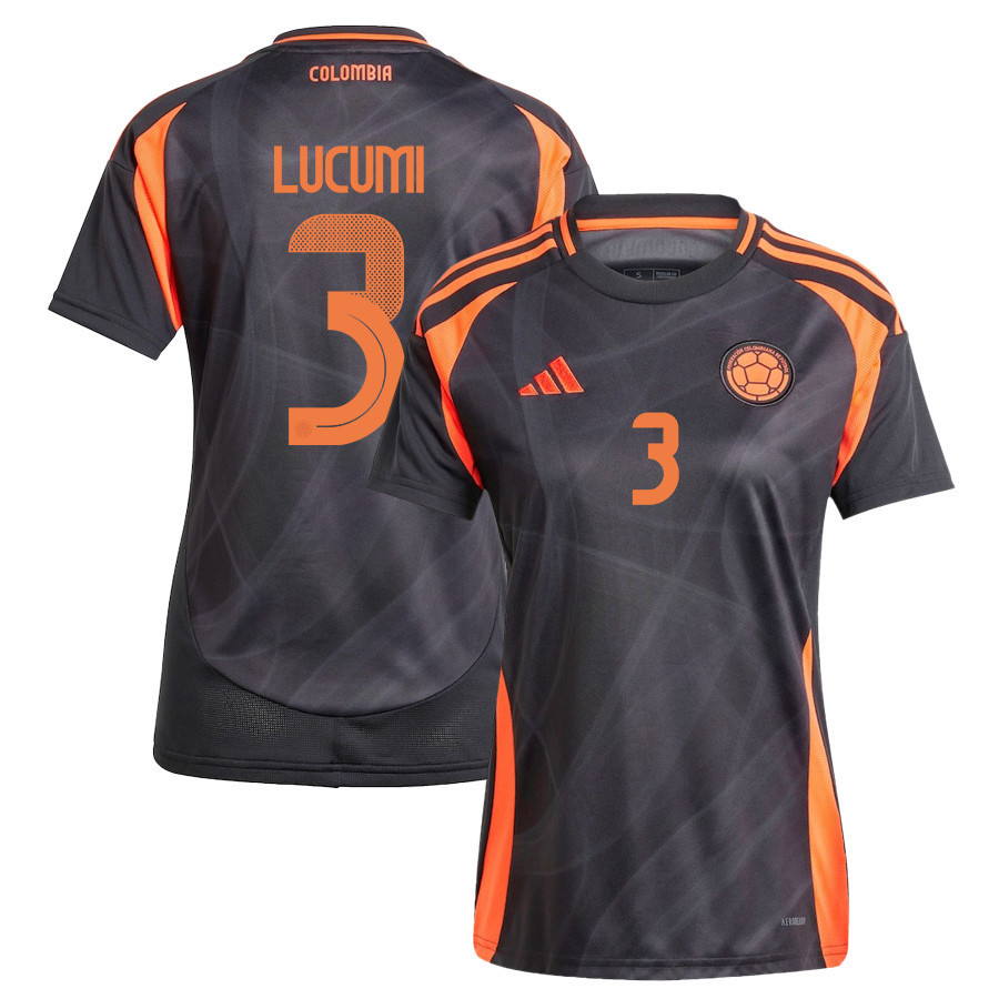 Jhon Lucumi 3 Colombia National Team 2024/25 Away Women Jersey – Black