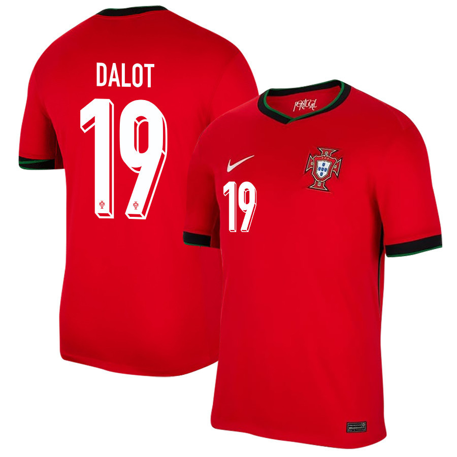 Diogo Dalot 19 Portugal National Team 2024/25 Home Men Jersey – Red
