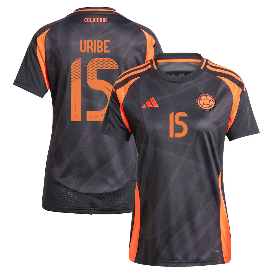 Mateus Uribe 15 Colombia National Team 2024/25 Away Women Jersey – Black