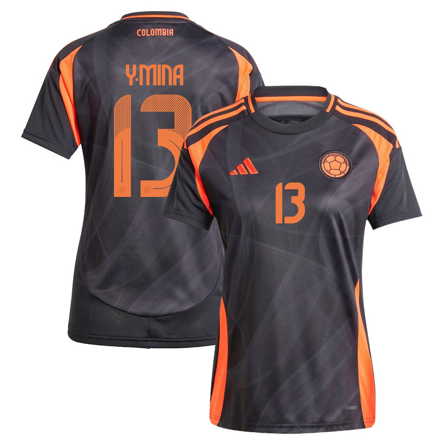 Yerry Mina 13 Colombia National Team 2024/25 Away Women Jersey – Black