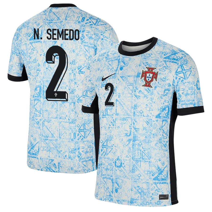 Nlson Semedo 2 Portugal National Team 2024/25 Away Men Jersey – Cream/Blue