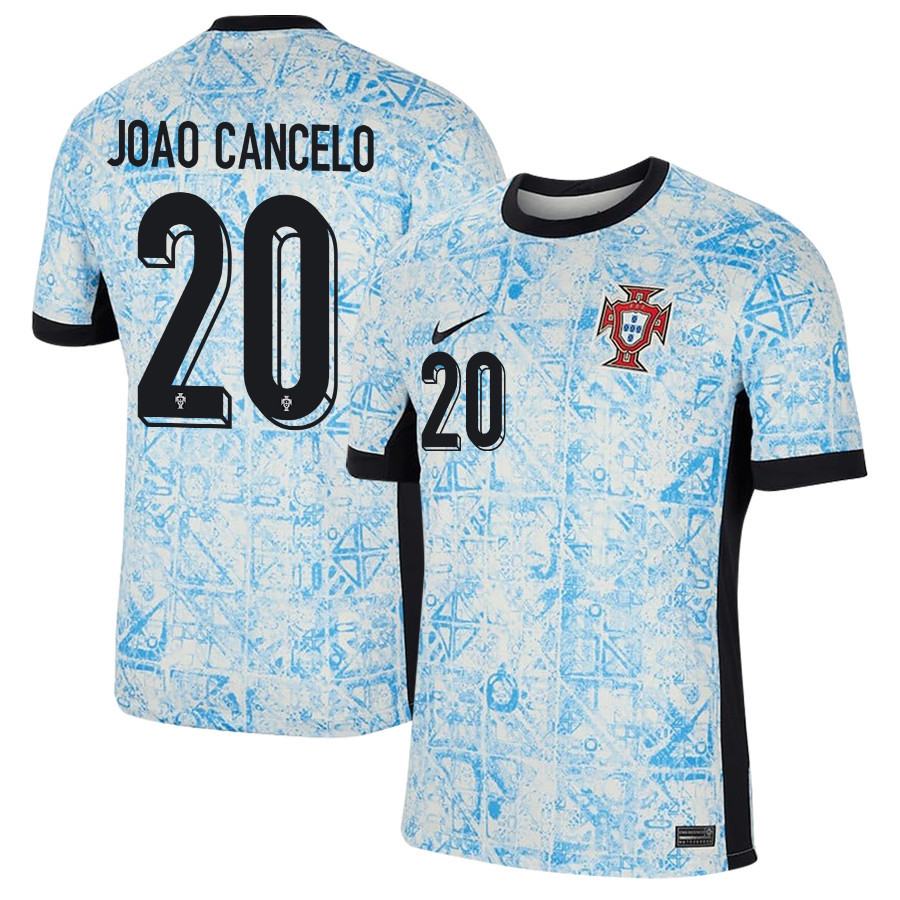 Joo Cancelo 20 Portugal National Team 2024/25 Away Men Jersey – Cream/Blue