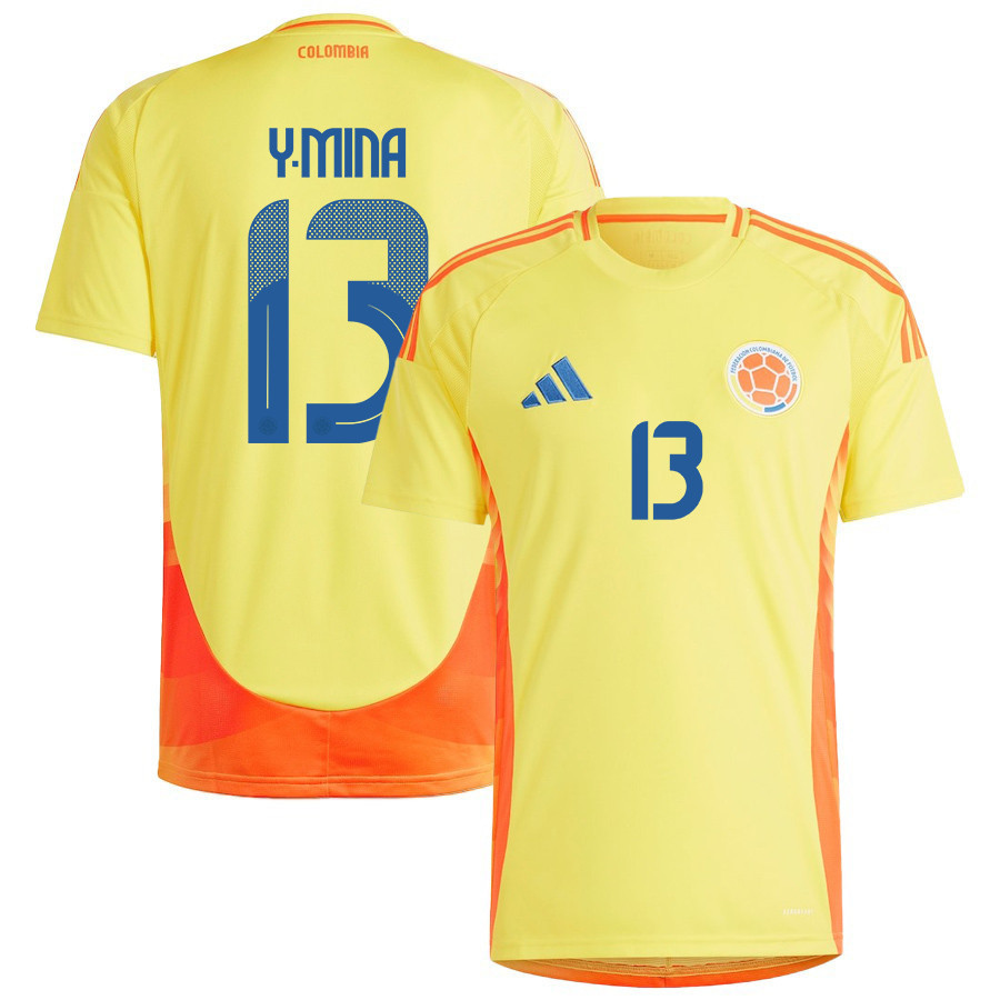 Yerry Mina 13 Colombia National Team 2024/25 Home Men Jersey – Yellow
