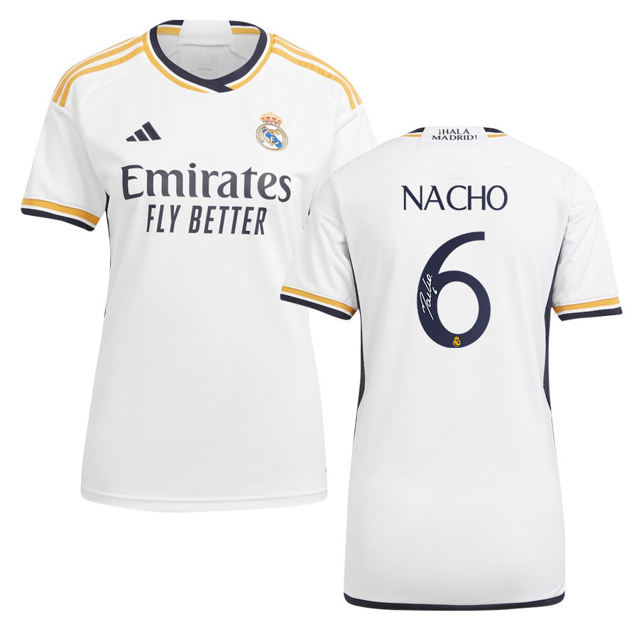 Nacho 6 Signed Real Madrid 2023/24 White Home Autographed – Women