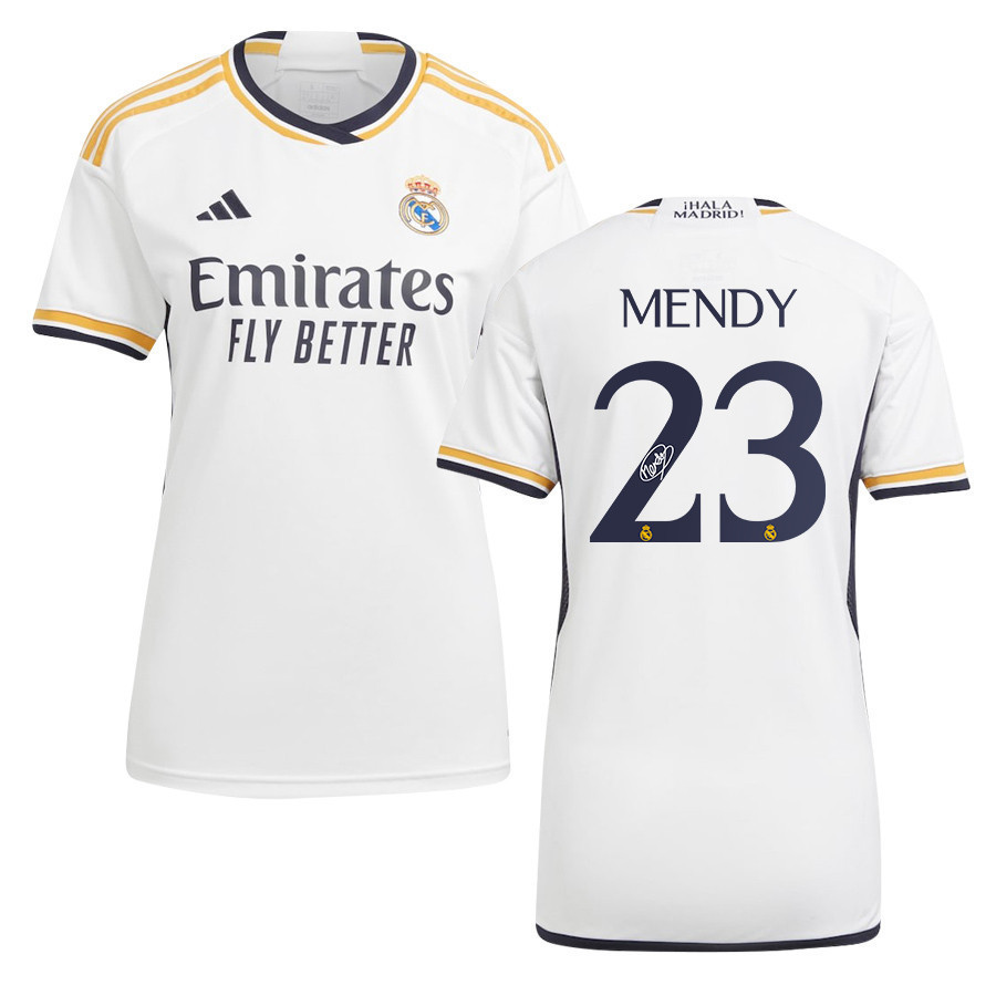 Ferland Mendy 23 Signed Real Madrid 2023/24 White Home Autographed – Women