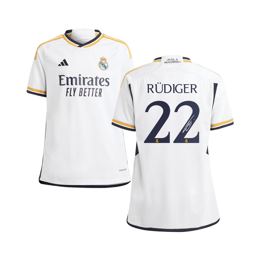Antonio Rdiger 22 Signed Real Madrid 2023/24 YOUTH Home Autographed – White