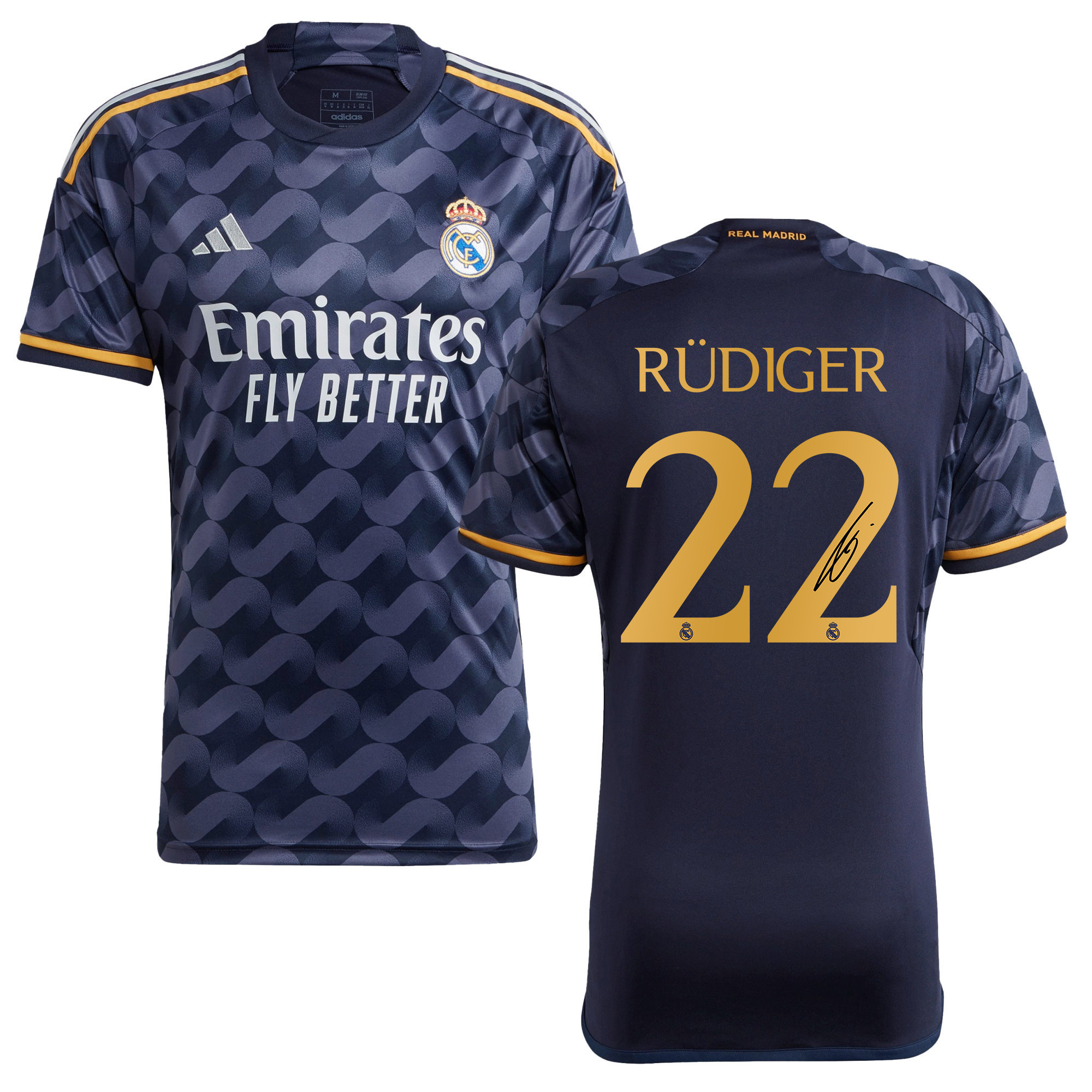 Antonio Rdiger 22 Signed Real Madrid 2023/24 Away Autographed – Men