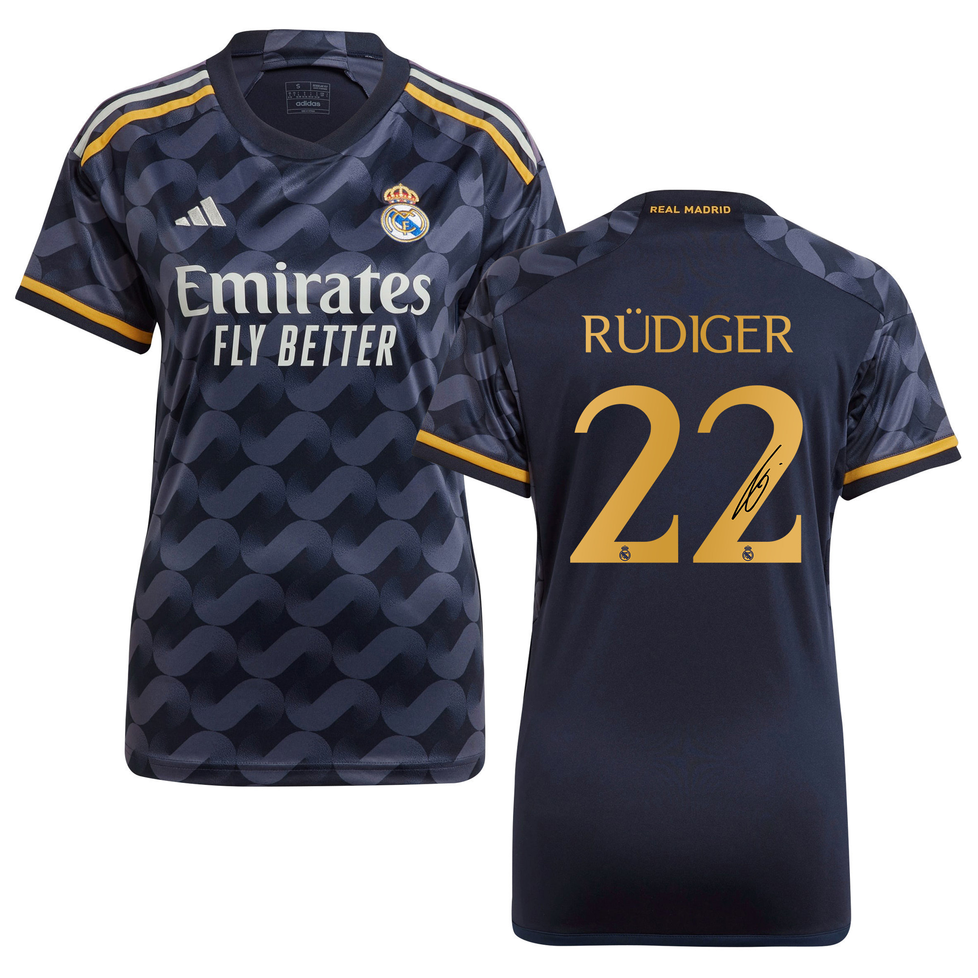 Antonio Rdiger 22 Signed Real Madrid 2023/24 Away Autographed – Women